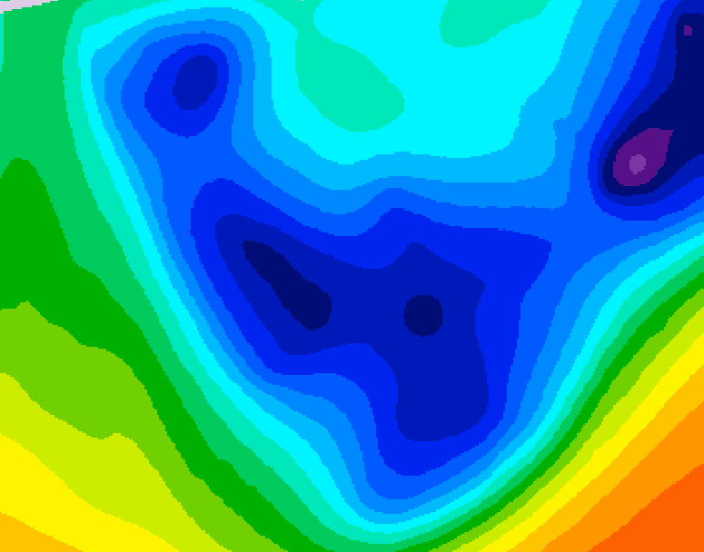 GDPS 500 millibar geopotential height 108 hour forecast chart for Canada based on 2026/01/22 0000Z data
