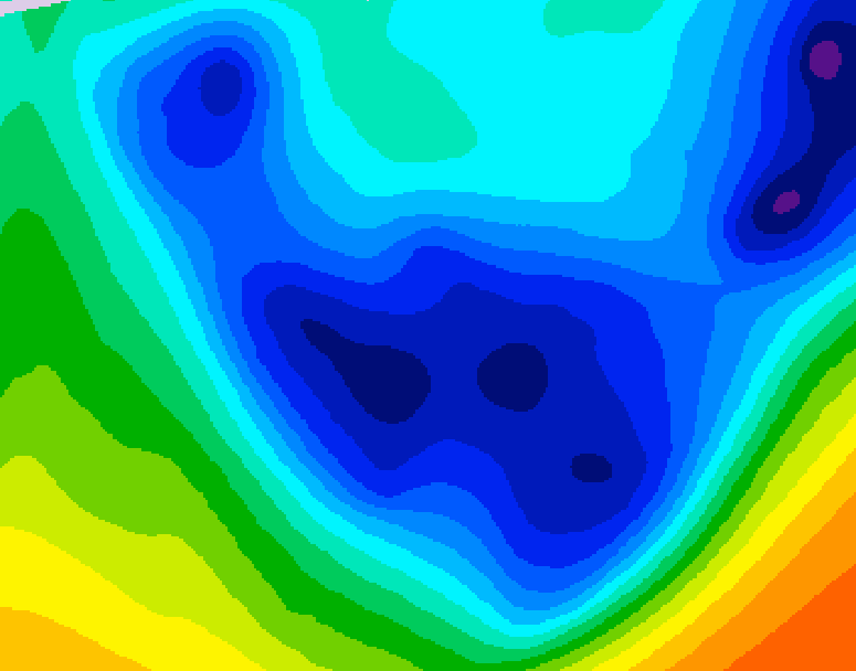 GDPS 500 millibar geopotential height 114 hour forecast chart for Canada based on 2026/01/22 0000Z data