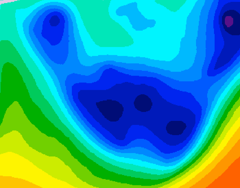 GDPS 500 millibar geopotential height 120 hour forecast chart for Canada based on 2026/01/22 0000Z data