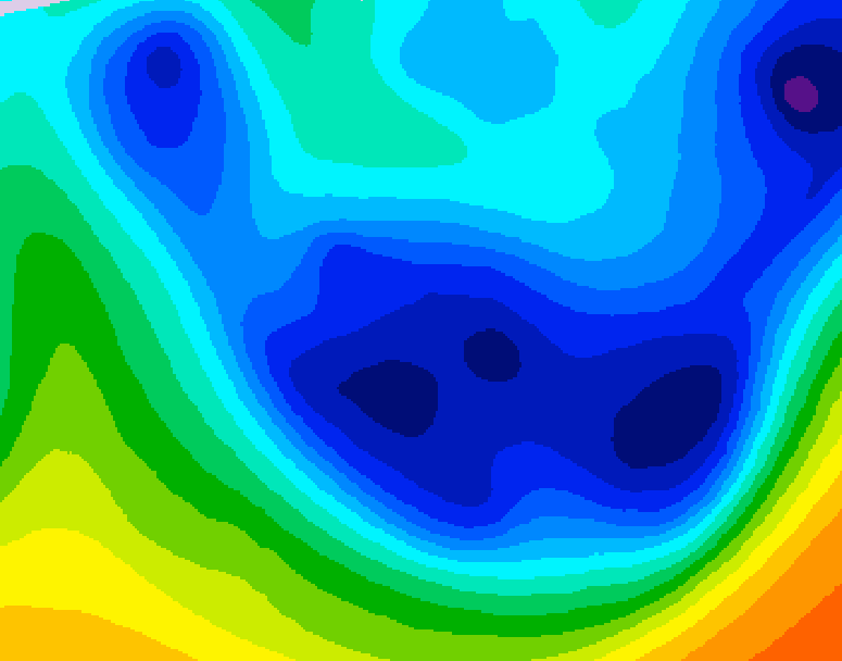 GDPS 500 millibar geopotential height 126 hour forecast chart for Canada based on 2026/01/22 0000Z data
