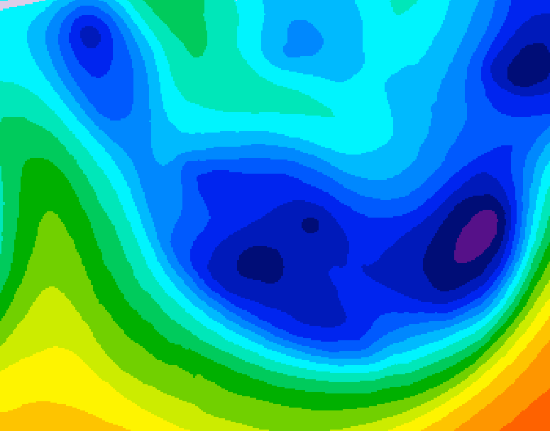 GDPS 500 millibar geopotential height 132 hour forecast chart for Canada based on 2026/01/22 0000Z data