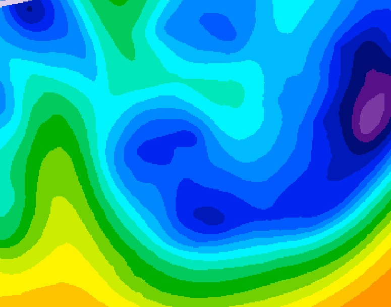 GDPS 500 millibar geopotential height 150 hour forecast chart for Canada based on 2026/01/22 0000Z data