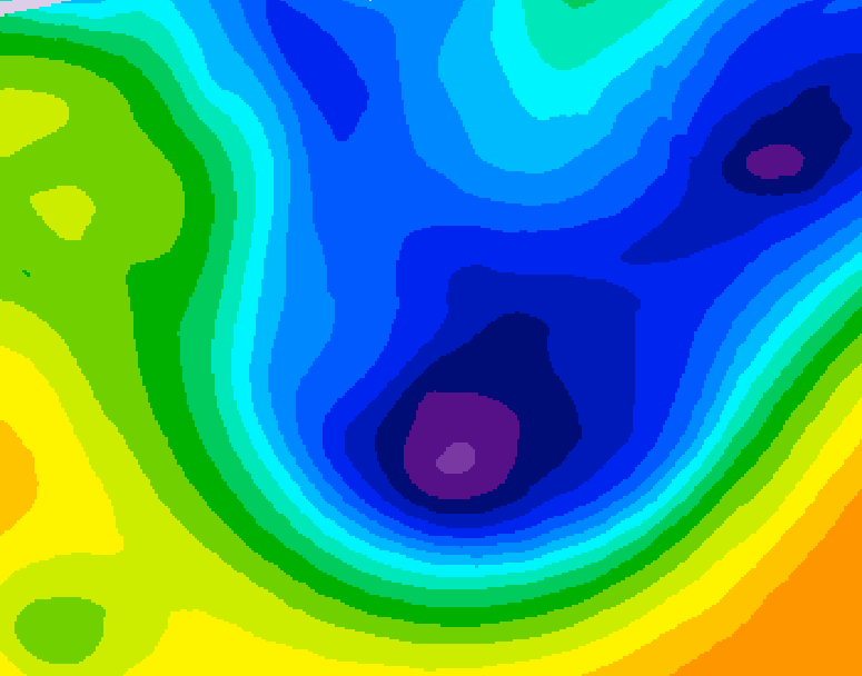 GDPS 500 millibar geopotential height 006 hour forecast chart for Canada based on 2026/01/22 1200Z data