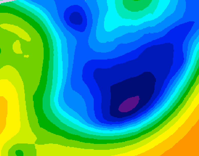 GDPS 500 millibar geopotential height 024 hour forecast chart for Canada based on 2026/01/22 1200Z data