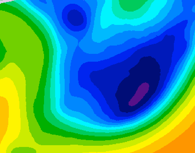 GDPS 500 millibar geopotential height 030 hour forecast chart for Canada based on 2026/01/22 1200Z data