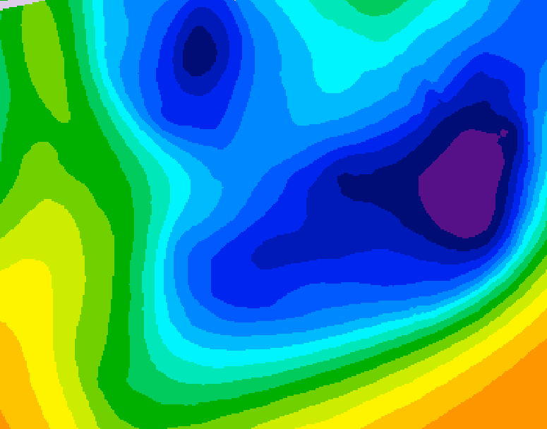GDPS 500 millibar geopotential height 054 hour forecast chart for Canada based on 2026/01/22 1200Z data