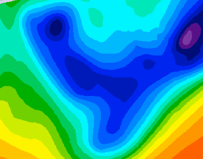 GDPS 500 millibar geopotential height 090 hour forecast chart for Canada based on 2026/01/22 1200Z data