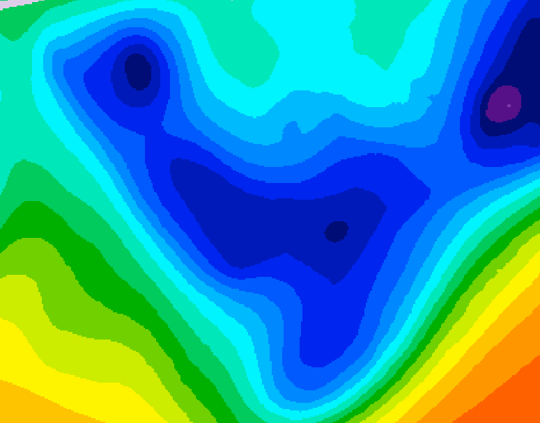 GDPS 500 millibar geopotential height 096 hour forecast chart for Canada based on 2026/01/22 1200Z data