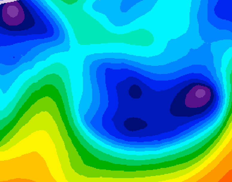 GDPS 500 millibar geopotential height 126 hour forecast chart for Canada based on 2026/01/22 1200Z data