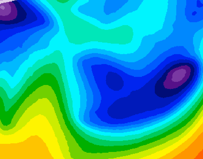 GDPS 500 millibar geopotential height 132 hour forecast chart for Canada based on 2026/01/22 1200Z data