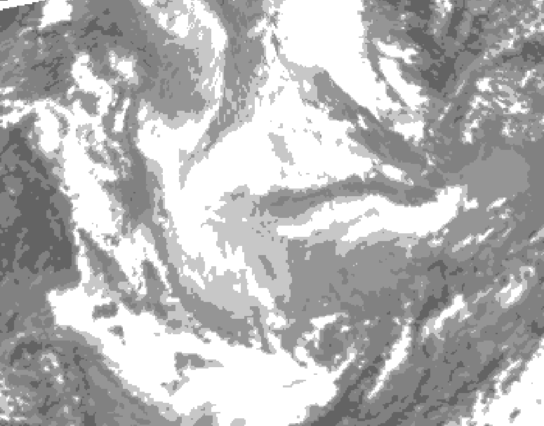 GDPS total cloud 006 hour forecast chart for Canada based on 2026/01/22 0000Z data