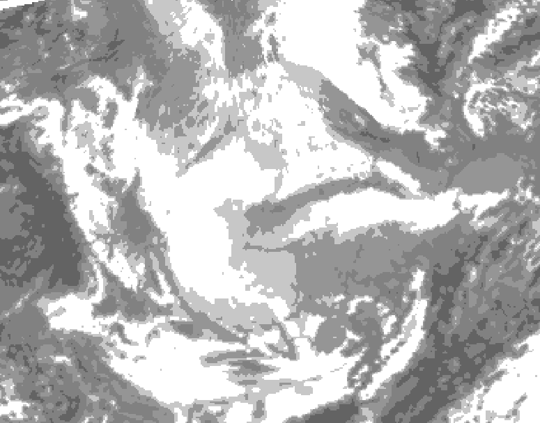 GDPS total cloud 012 hour forecast chart for Canada based on 2026/01/22 0000Z data