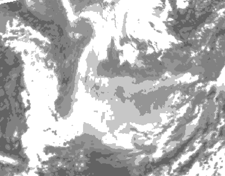 GDPS total cloud 048 hour forecast chart for Canada based on 2026/01/22 0000Z data
