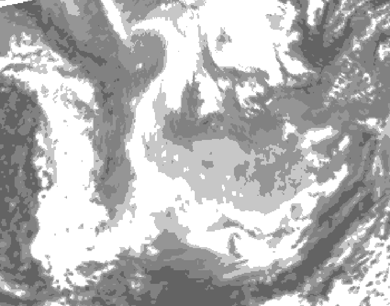 GDPS total cloud 054 hour forecast chart for Canada based on 2026/01/22 0000Z data