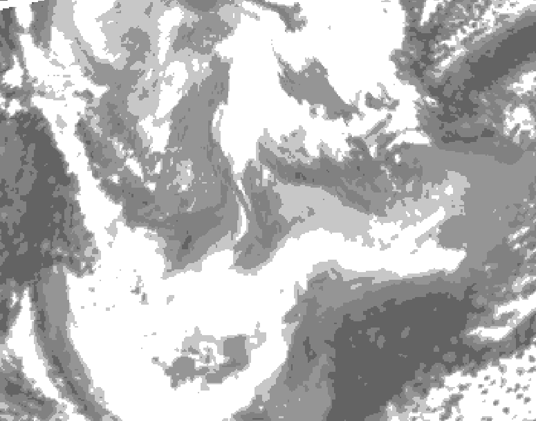 GDPS total cloud 090 hour forecast chart for Canada based on 2026/01/22 0000Z data