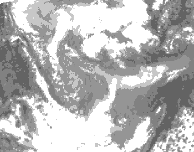 GDPS total cloud 108 hour forecast chart for Canada based on 2026/01/22 0000Z data