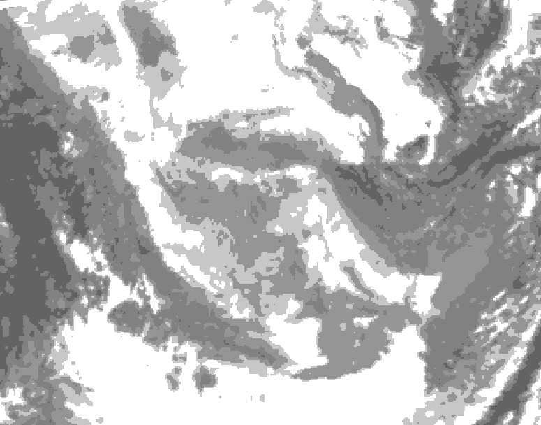 GDPS total cloud 138 hour forecast chart for Canada based on 2026/01/22 0000Z data