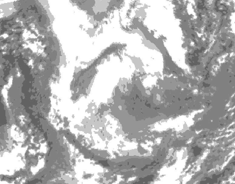 GDPS total cloud 174 hour forecast chart for Canada based on 2026/01/22 0000Z data