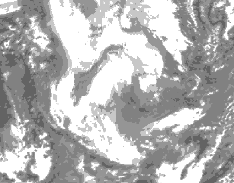 GDPS total cloud 180 hour forecast chart for Canada based on 2026/01/22 0000Z data
