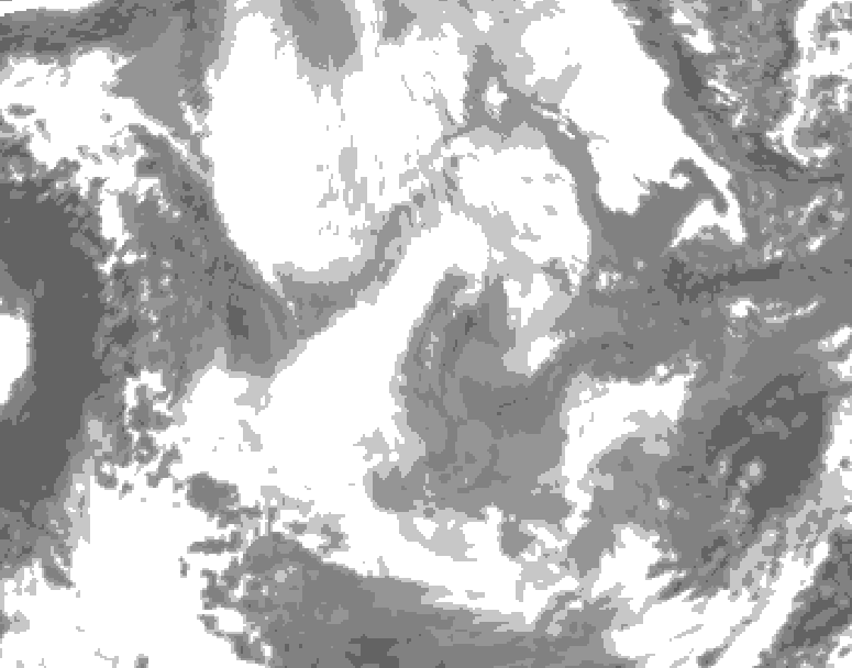 GDPS total cloud 198 hour forecast chart for Canada based on 2026/01/22 0000Z data