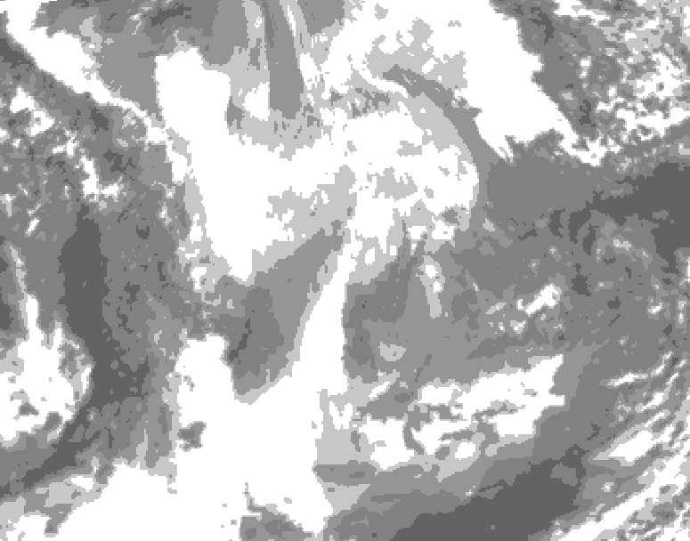 GDPS total cloud 222 hour forecast chart for Canada based on 2026/01/22 0000Z data