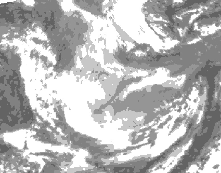 GDPS total cloud 018 hour forecast chart for Canada based on 2026/01/22 1200Z data