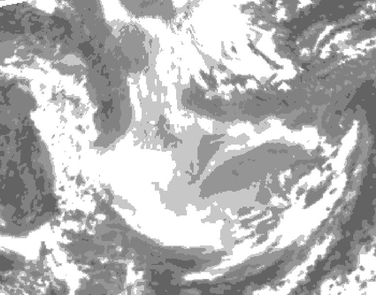 GDPS total cloud 024 hour forecast chart for Canada based on 2026/01/22 1200Z data