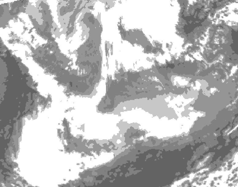 GDPS total cloud 066 hour forecast chart for Canada based on 2026/01/22 1200Z data