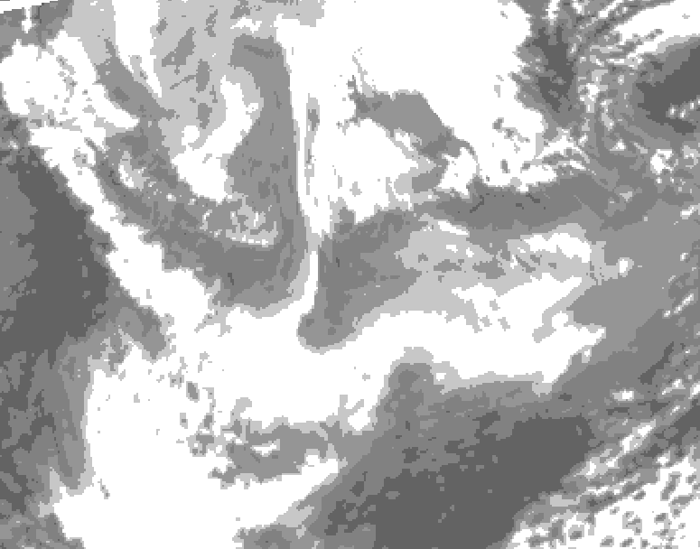 GDPS total cloud 072 hour forecast chart for Canada based on 2026/01/22 1200Z data