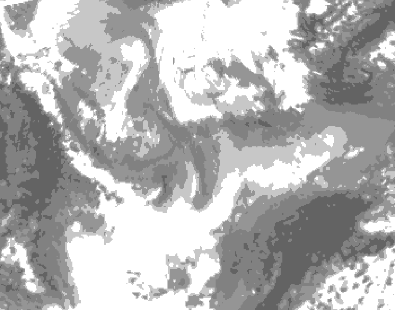 GDPS total cloud 084 hour forecast chart for Canada based on 2026/01/22 1200Z data