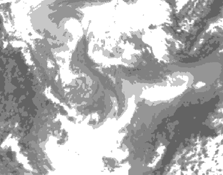GDPS total cloud 090 hour forecast chart for Canada based on 2026/01/22 1200Z data