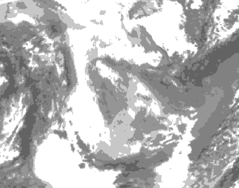 GDPS total cloud 138 hour forecast chart for Canada based on 2026/01/22 1200Z data