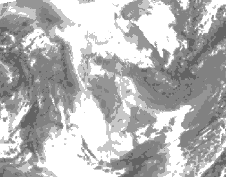 GDPS total cloud 144 hour forecast chart for Canada based on 2026/01/22 1200Z data