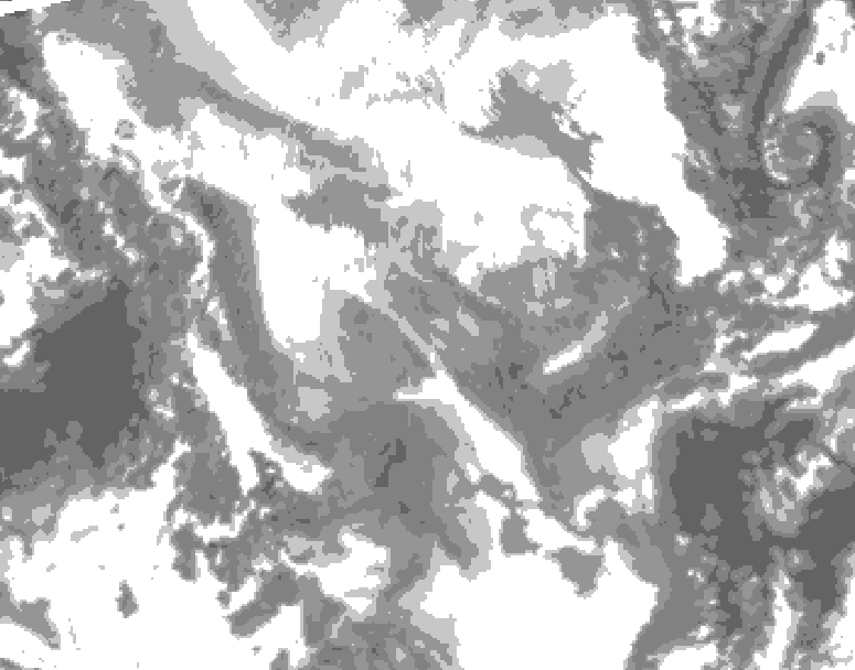 GDPS total cloud 174 hour forecast chart for Canada based on 2026/01/22 1200Z data