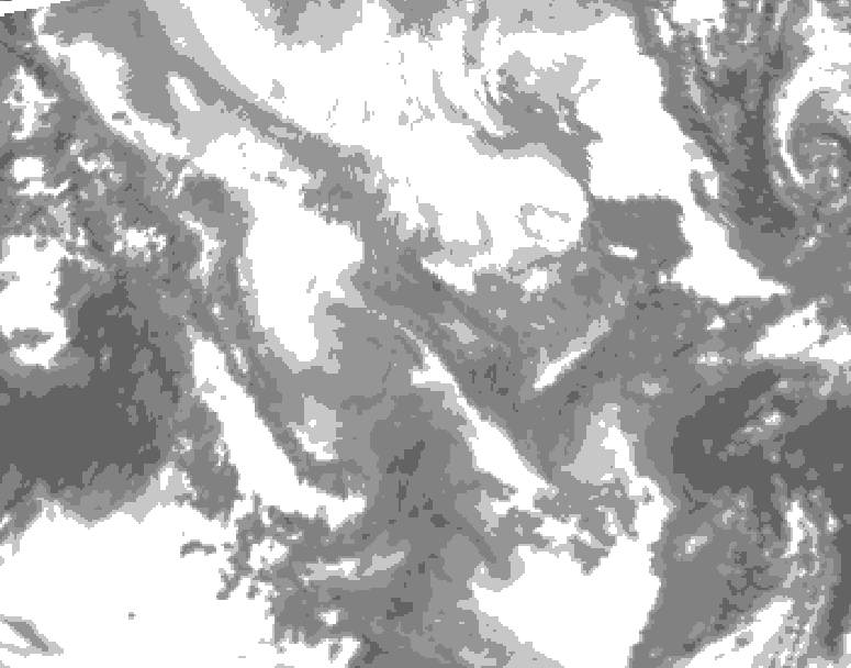 GDPS total cloud 180 hour forecast chart for Canada based on 2026/01/22 1200Z data