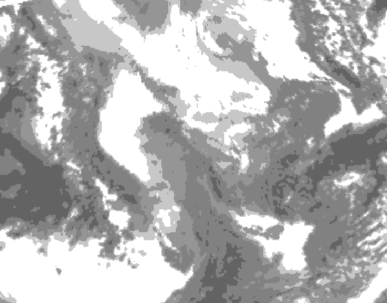 GDPS total cloud 198 hour forecast chart for Canada based on 2026/01/22 1200Z data