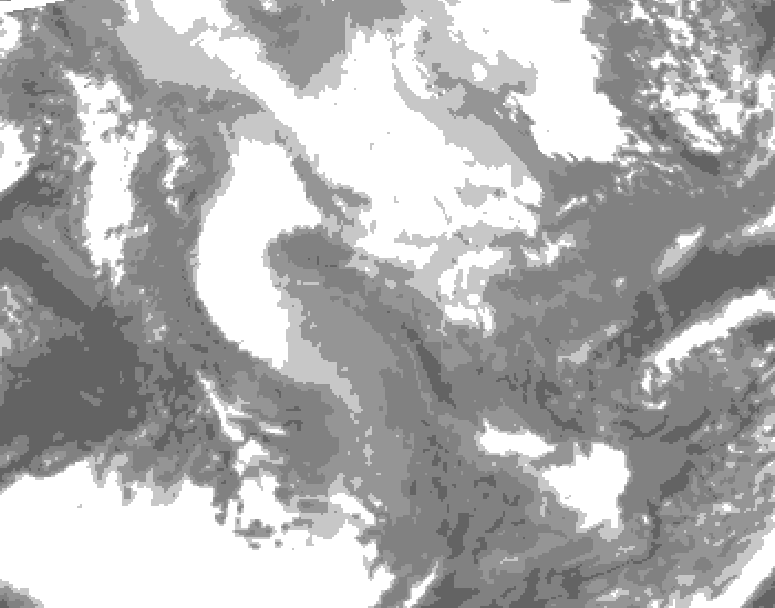GDPS total cloud 204 hour forecast chart for Canada based on 2026/01/22 1200Z data