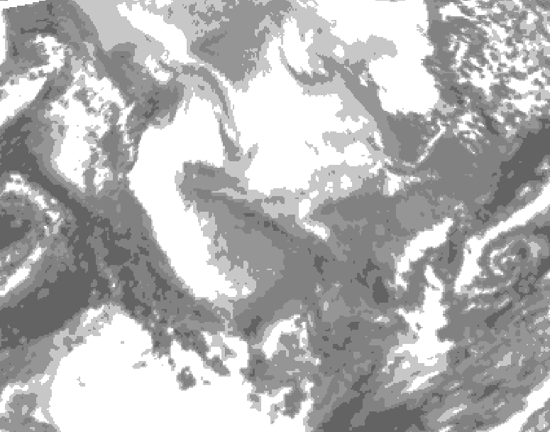 GDPS total cloud 216 hour forecast chart for Canada based on 2026/01/22 1200Z data