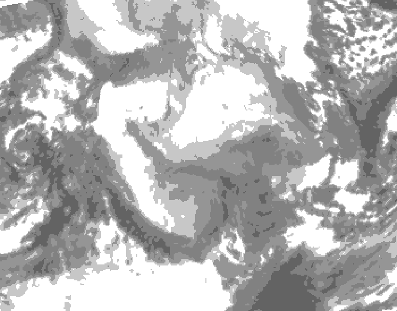 GDPS total cloud 228 hour forecast chart for Canada based on 2026/01/22 1200Z data