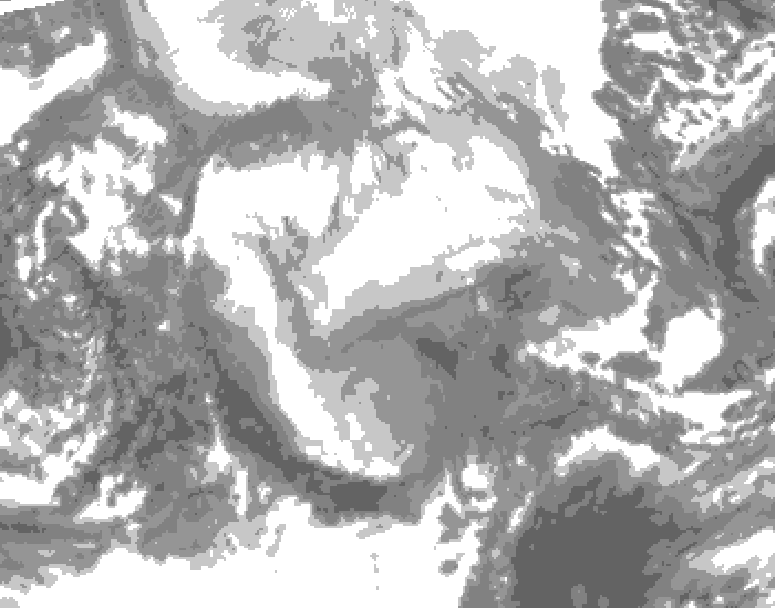 GDPS total cloud 234 hour forecast chart for Canada based on 2026/01/22 1200Z data