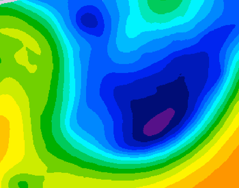 GDPS 500 millibar geopotential height 012 hour forecast chart for Canada based on 2026/01/23 0000Z data