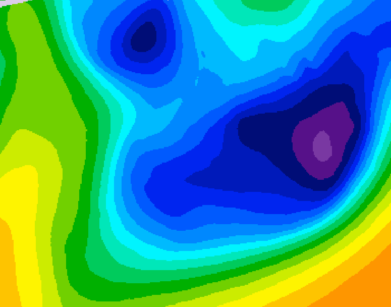GDPS 500 millibar geopotential height 036 hour forecast chart for Canada based on 2026/01/23 0000Z data