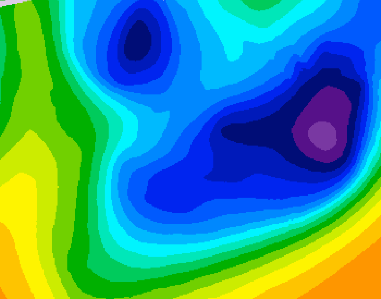 GDPS 500 millibar geopotential height 042 hour forecast chart for Canada based on 2026/01/23 0000Z data