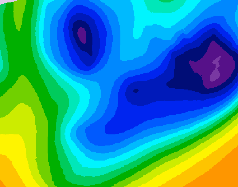 GDPS 500 millibar geopotential height 054 hour forecast chart for Canada based on 2026/01/23 0000Z data