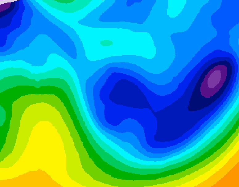 GDPS 500 millibar geopotential height 126 hour forecast chart for Canada based on 2026/01/23 0000Z data