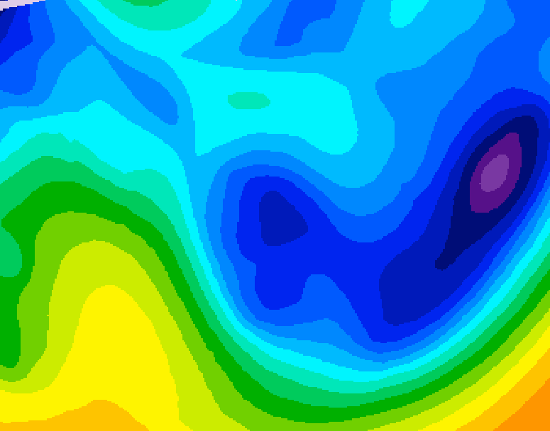 GDPS 500 millibar geopotential height 132 hour forecast chart for Canada based on 2026/01/23 0000Z data