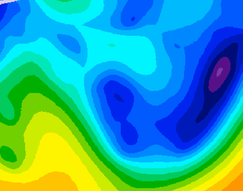 GDPS 500 millibar geopotential height 138 hour forecast chart for Canada based on 2026/01/23 0000Z data
