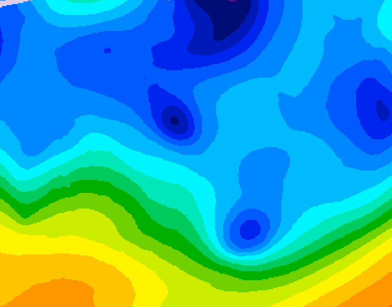 GDPS 500 millibar geopotential height 222 hour forecast chart for Canada based on 2026/01/23 0000Z data