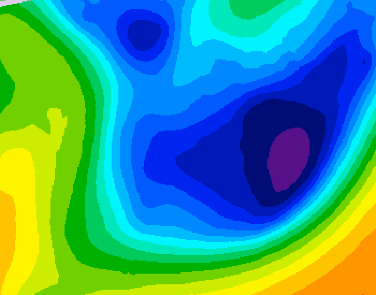 GDPS 500 millibar geopotential height 012 hour forecast chart for Canada based on 2026/01/23 1200Z data
