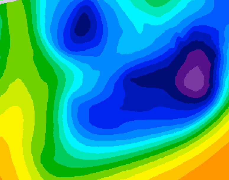 GDPS 500 millibar geopotential height 030 hour forecast chart for Canada based on 2026/01/23 1200Z data